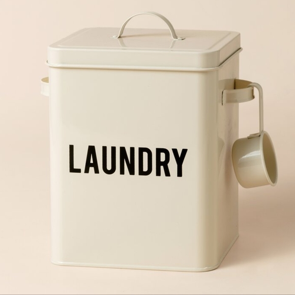 **SOLD**   Laundry Detergent Box w/ Lid & Scoop Vintage Insp Laundry Tin - Picture 9 of 14